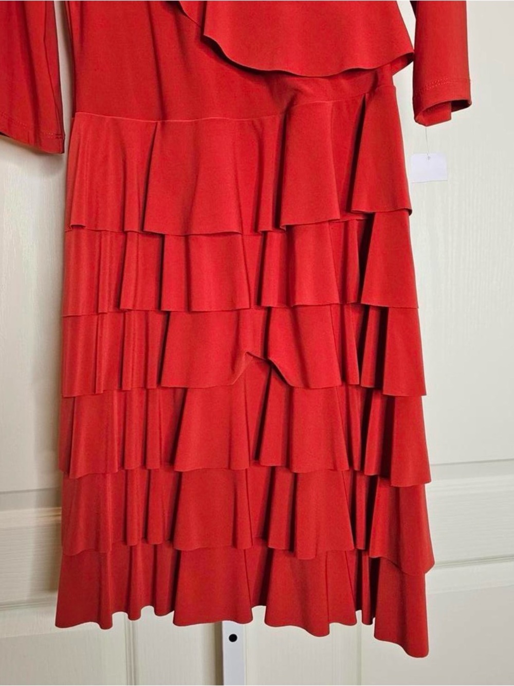 Joseph Ribkoff Red Ruffle Wrap Dress - Picture 4 of 7